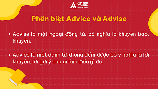 Phân biệt Advice và Advise