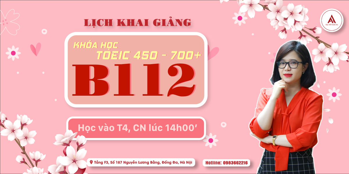 lich khai giảng khóa toeic 450-700